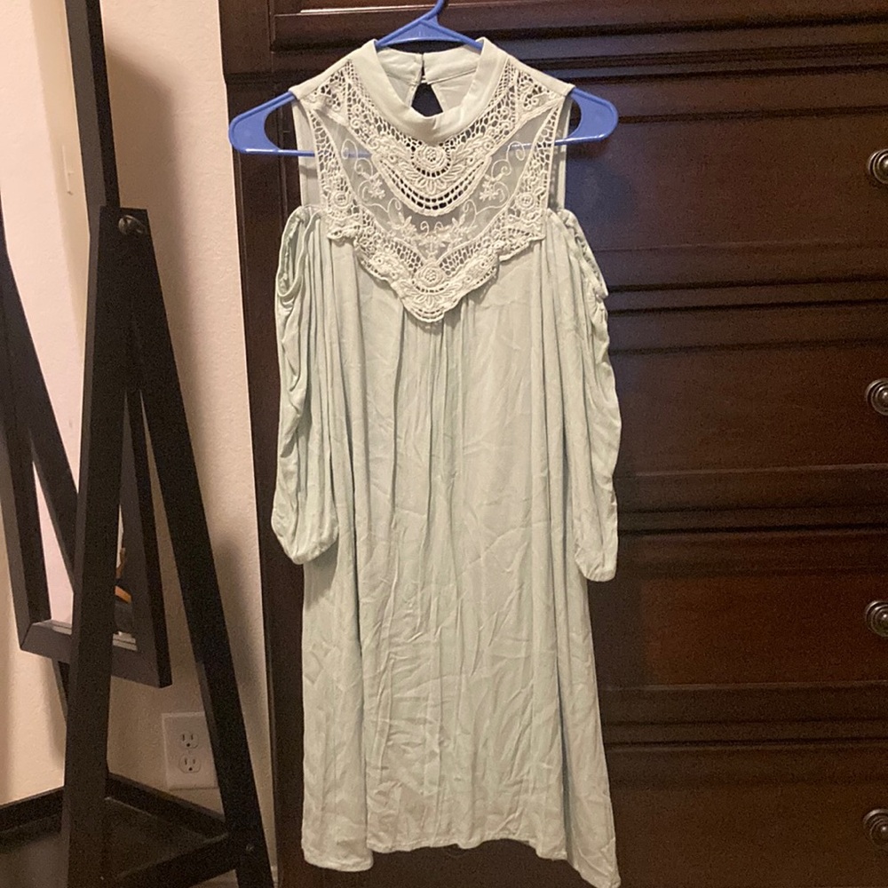 Elegant Lace-Trimmed Off the Shoulder Dress